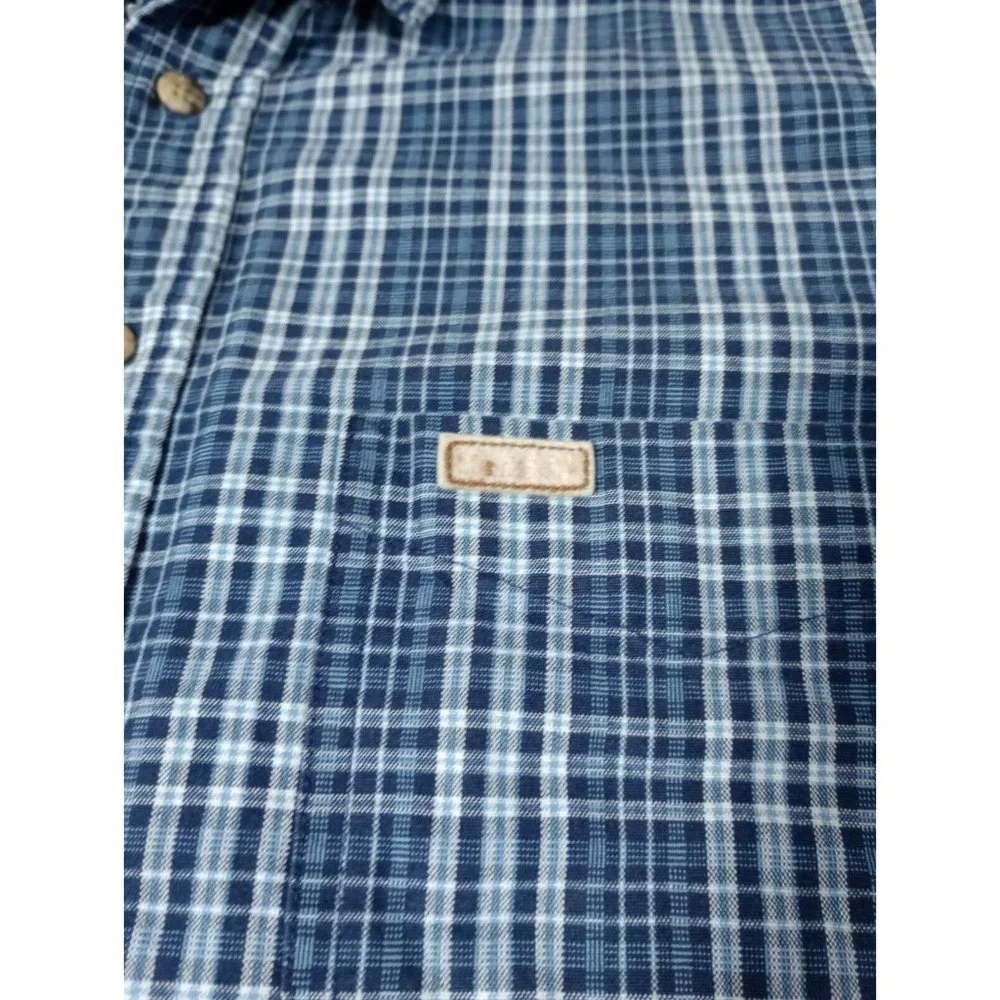 Carhartt S94 Rugged Cotton Long Sleeve Blue Plaid Work Shirt Men's Size XL Tall - Picture 7 of 9